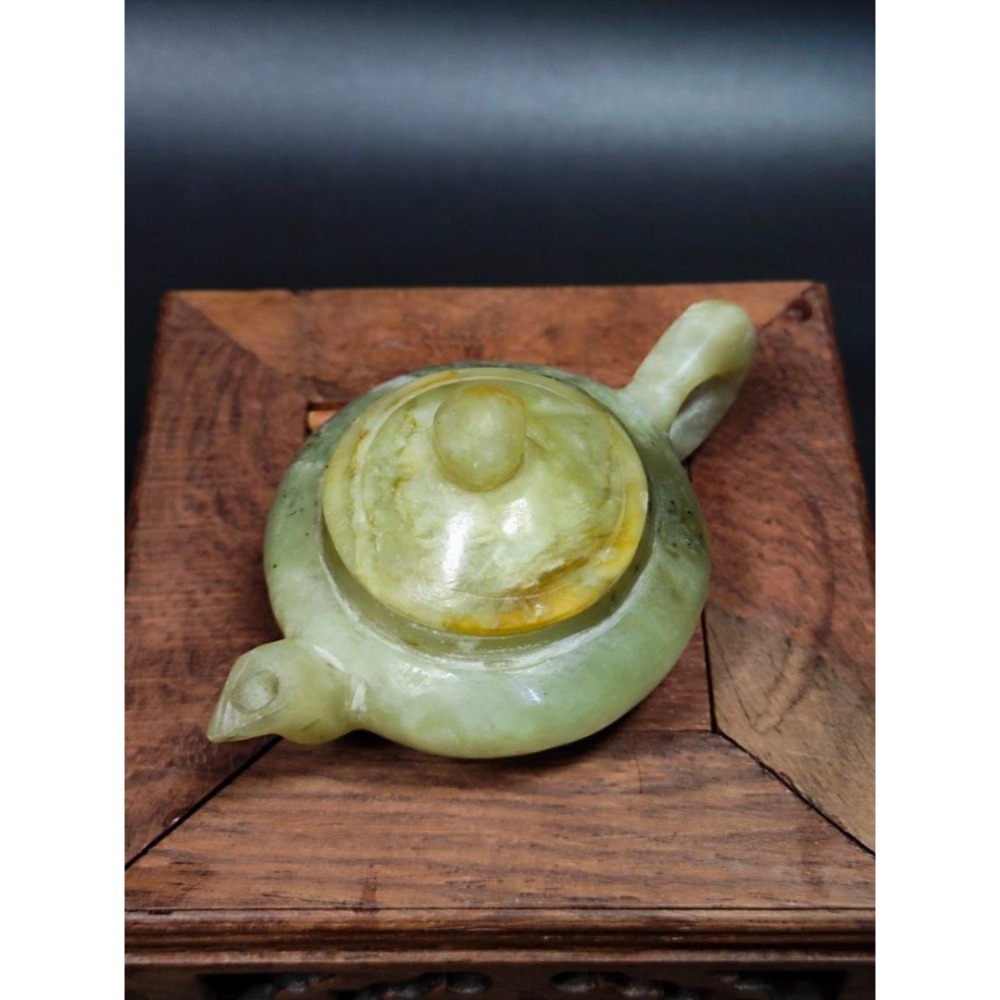 天然玉石 - 緬甸冰糯飄花玉壺擺件/把件#03（招財/黃水晶/白水晶/收藏/水晶/鈦金/手排/手鍊/玉石）-細節圖5
