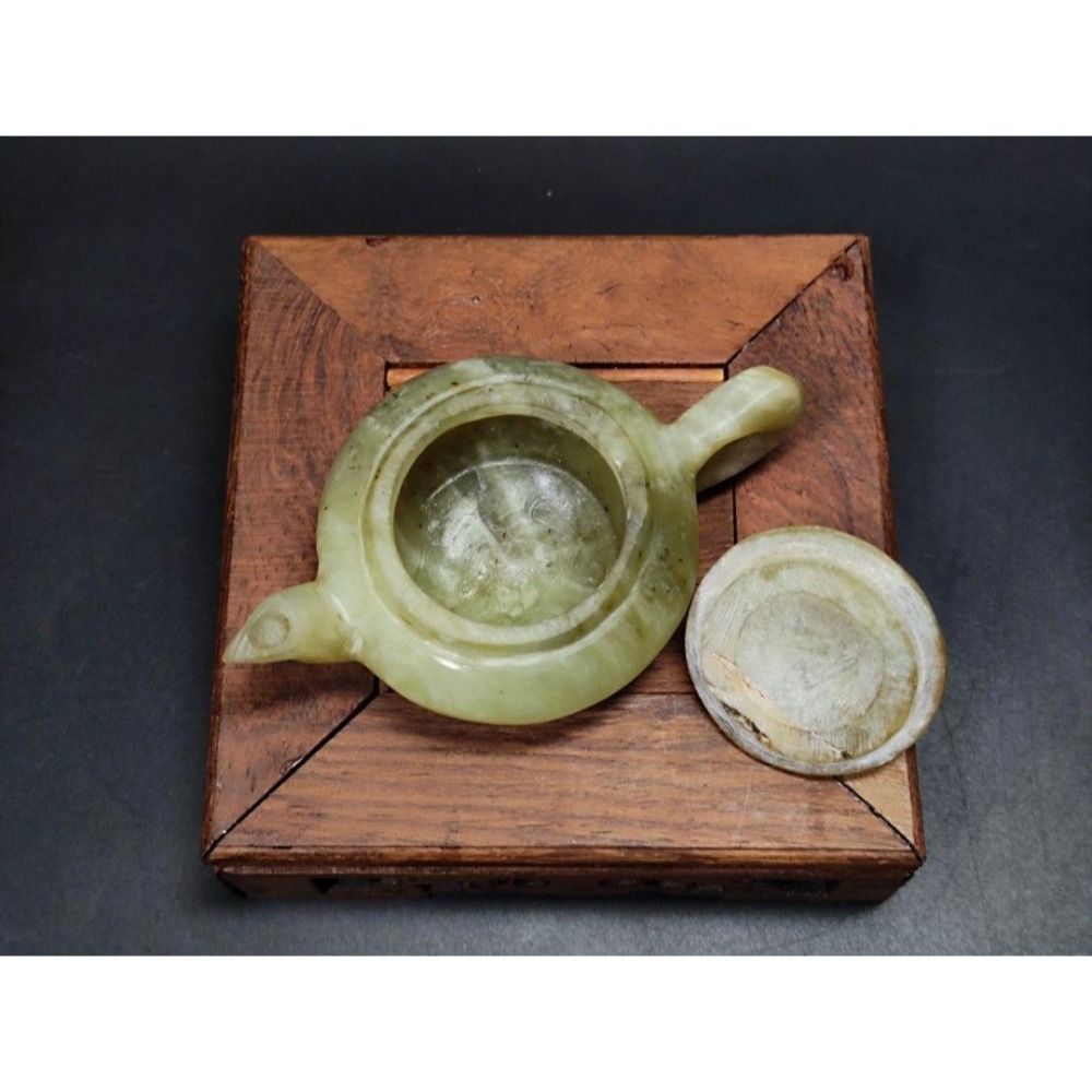 天然玉石 - 緬甸冰糯飄花玉壺擺件/把件#03（招財/黃水晶/白水晶/收藏/水晶/鈦金/手排/手鍊/玉石）-細節圖6