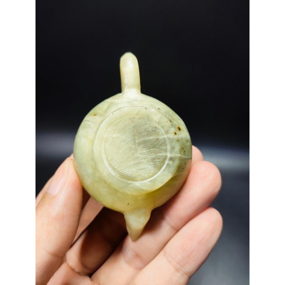 天然玉石 - 緬甸冰糯飄花玉壺擺件/把件#03（招財/黃水晶/白水晶/收藏/水晶/鈦金/手排/手鍊/玉石）-細節圖7