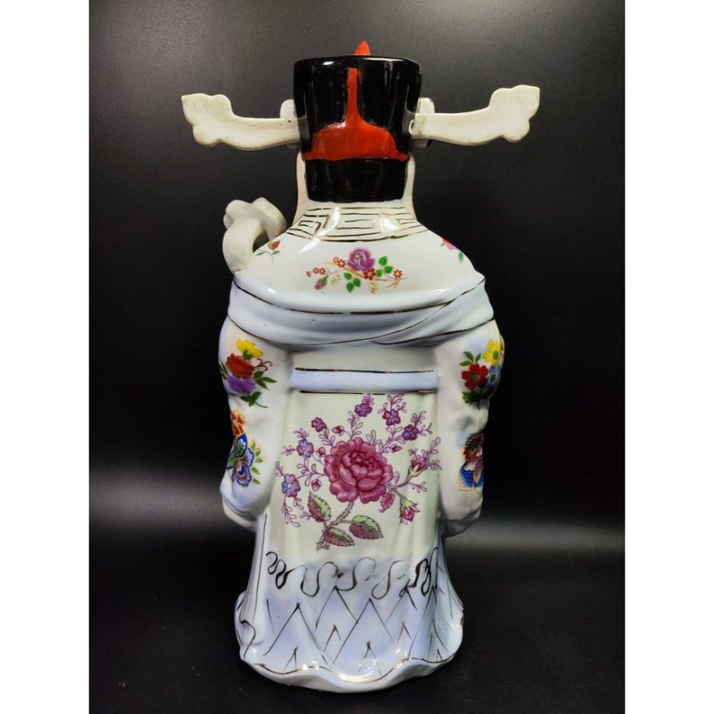 早期粉彩陶瓷孤品 - 大型景德鎮福祿壽三仙（廟宇/人物/侍女/古董/收藏/神像/佛像/陶瓷/精品/收藏/擺飾/銅爐/香爐-細節圖4