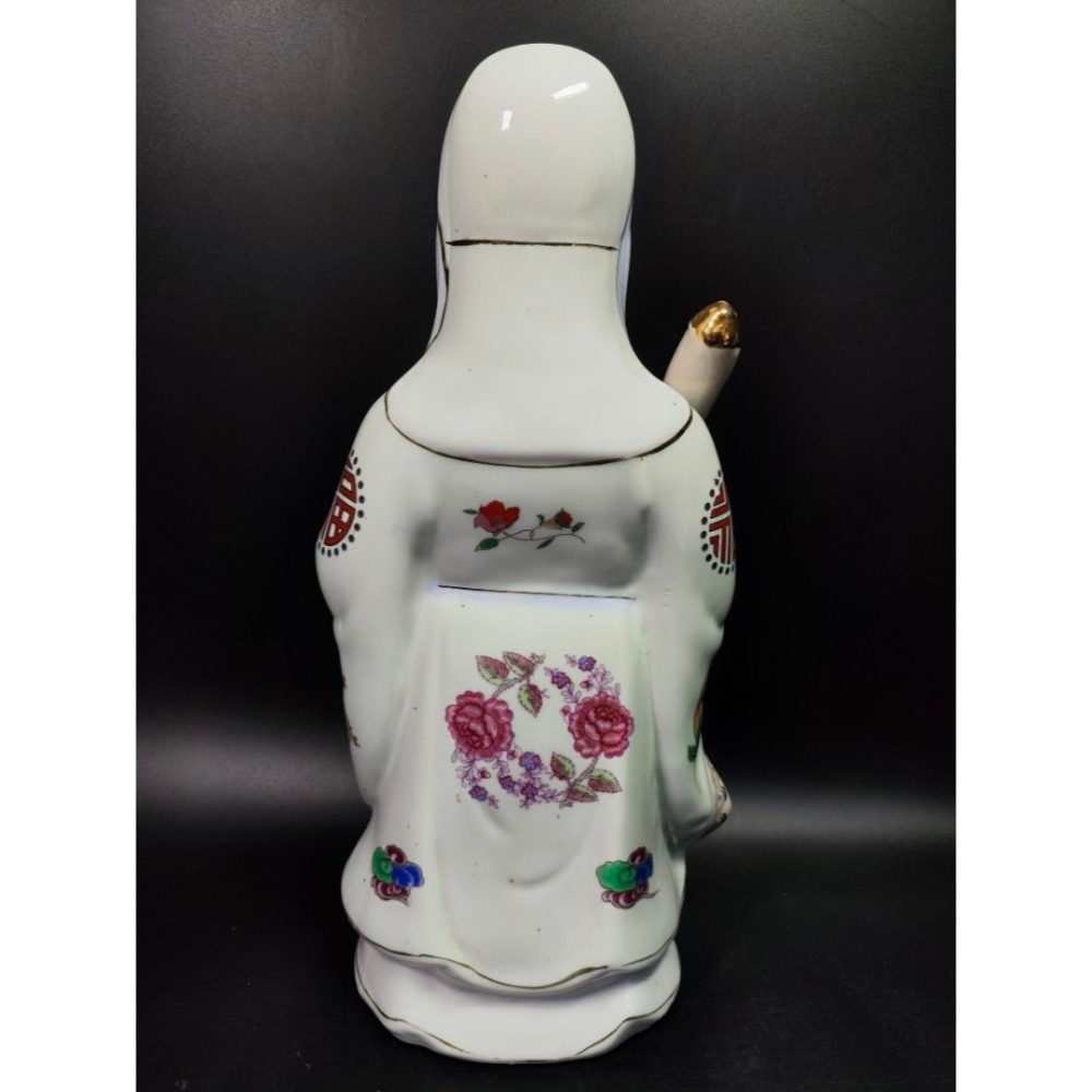 早期粉彩陶瓷孤品 - 大型景德鎮福祿壽三仙（廟宇/人物/侍女/古董/收藏/神像/佛像/陶瓷/精品/收藏/擺飾/銅爐/香爐-細節圖6