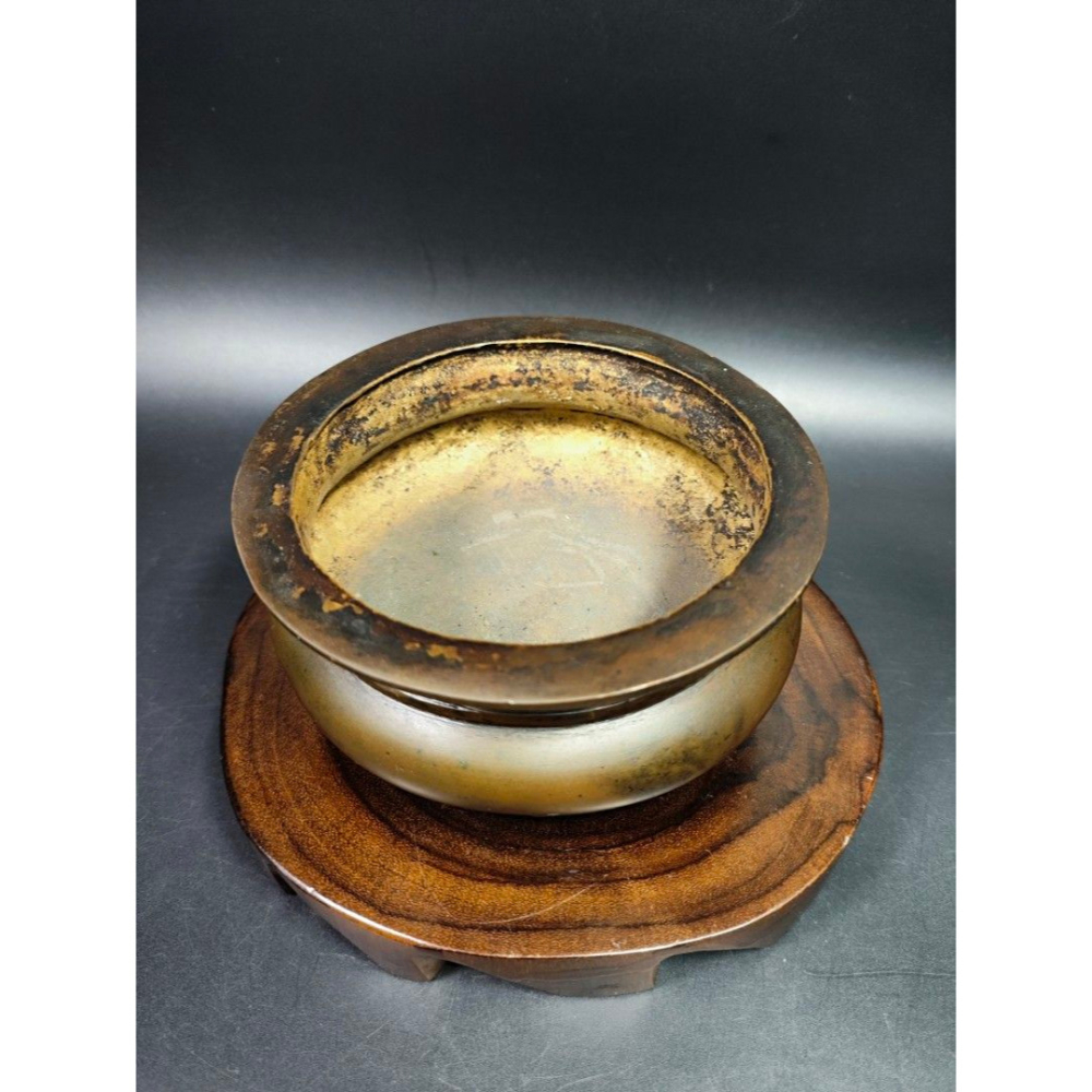 早期手工銅爐老件-鬲式三腳爐#53（古董/銅雕/收藏/銅爐/香爐/銅器/天狗