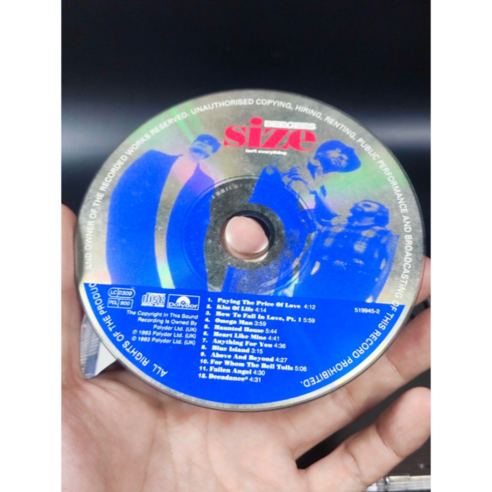 音樂CD - BeeGees/SIZE/超越尺度/1993寶麗金(西洋/音樂/CD/卡帶/絕版/錄音帶）-細節圖5