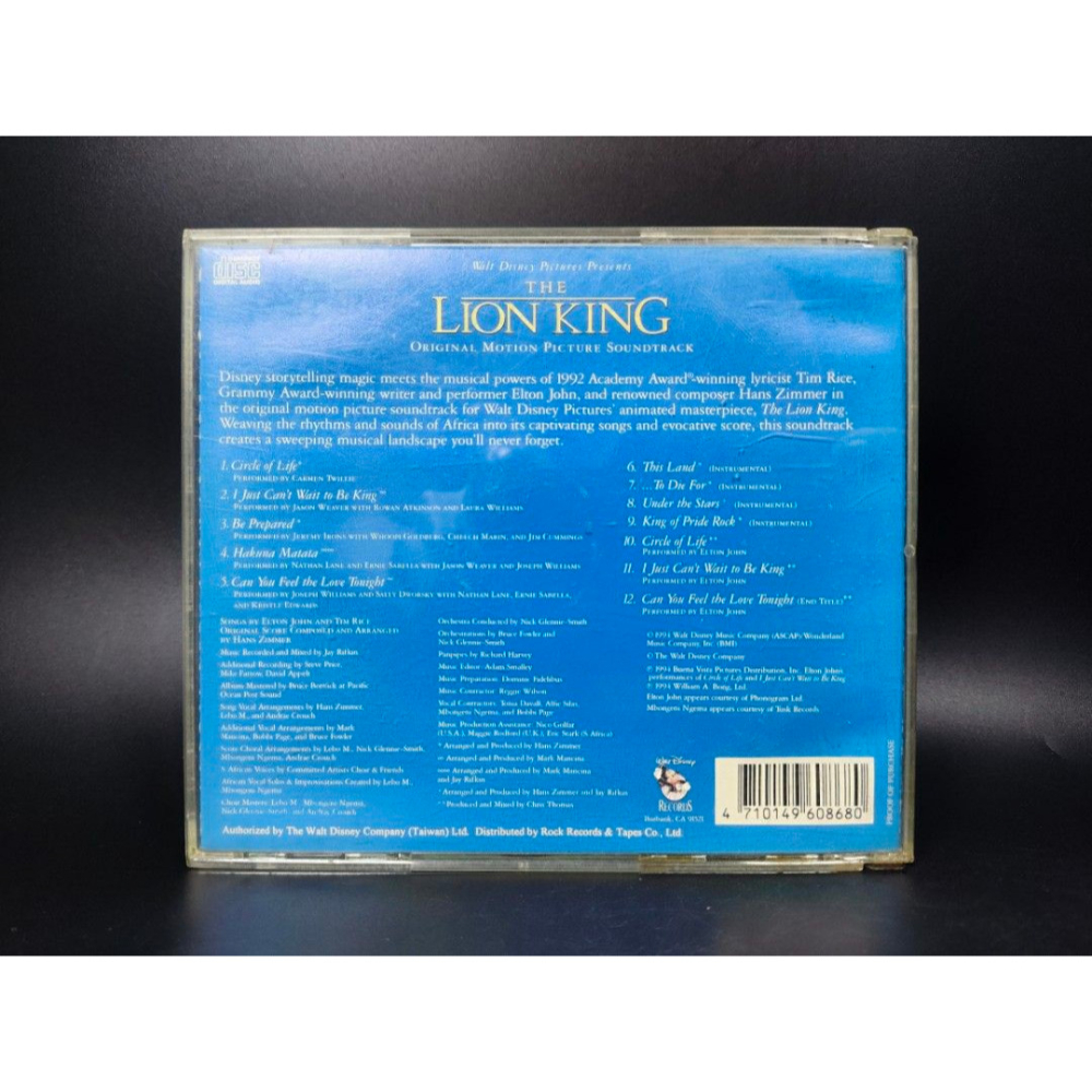 音樂CD - Lion King獅子王/Walt Disney (西洋/音樂/CD/卡帶/絕版/錄音帶）-細節圖2