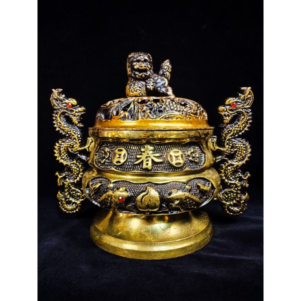 早期大祭祀爐 - 廟宇一貫道八卦祭祀爐/淨香爐#01（古董/銅雕/收藏/銅爐/香爐/銅器/擺飾/珍藏/明朝/清朝/藝品/-細節圖10