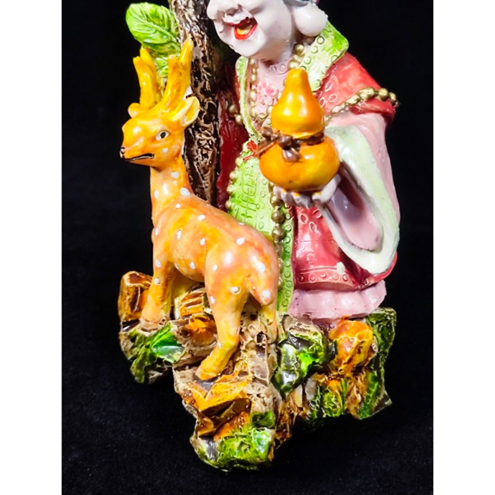 早期樹脂神尊 - 福祿壽土地婆（古董/收藏/銅爐/香爐/銅器/擺飾/珍藏/明朝/清朝/藝品）-細節圖9