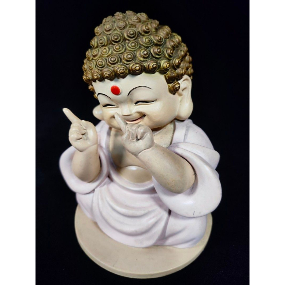 早期樹脂神尊 - 生活如來佛陀（古董/收藏/銅爐/香爐/銅器/擺飾/珍藏/明朝/清朝/藝品）-細節圖9