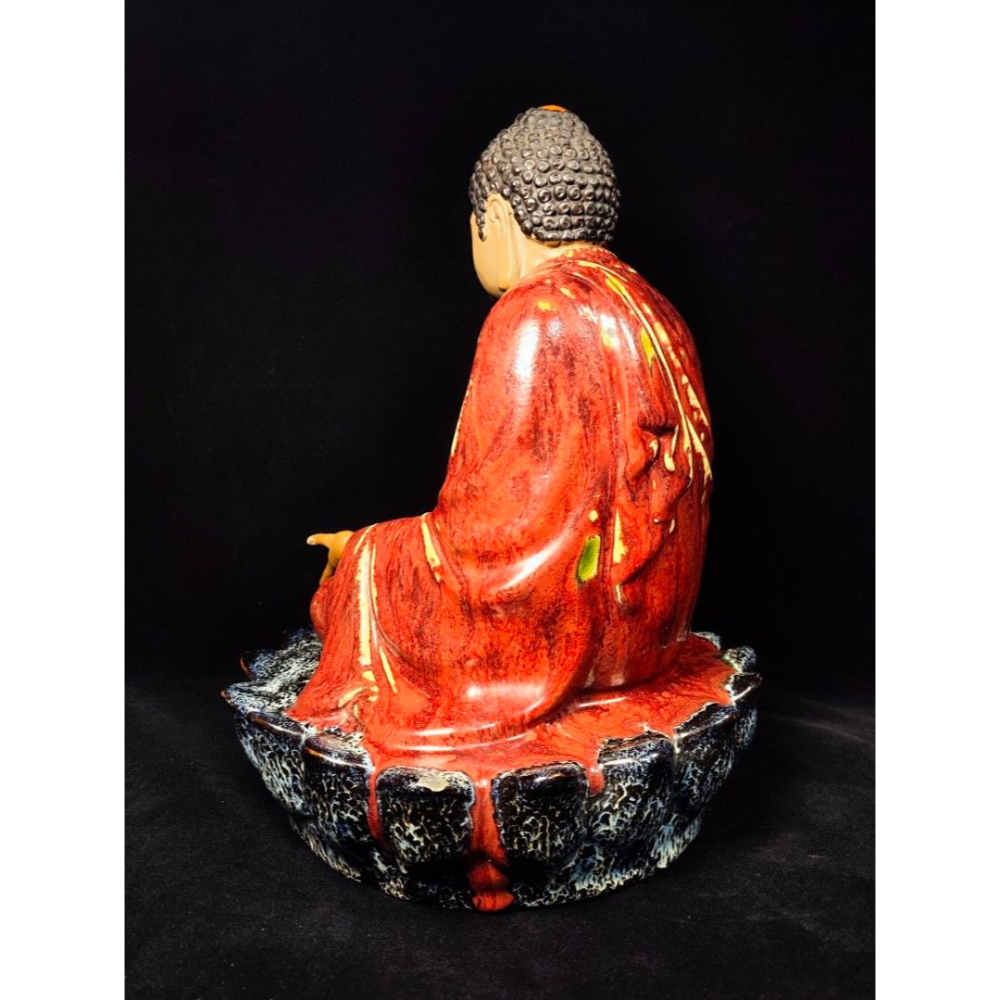 早期石灣陶老件 - 禪心佛陀/釋迦牟尼/佛祖（古董/珍品/收藏/神像/佛像/陶瓷/精品/擺飾/銅爐/瓷器/陶器/藝術）-細節圖6