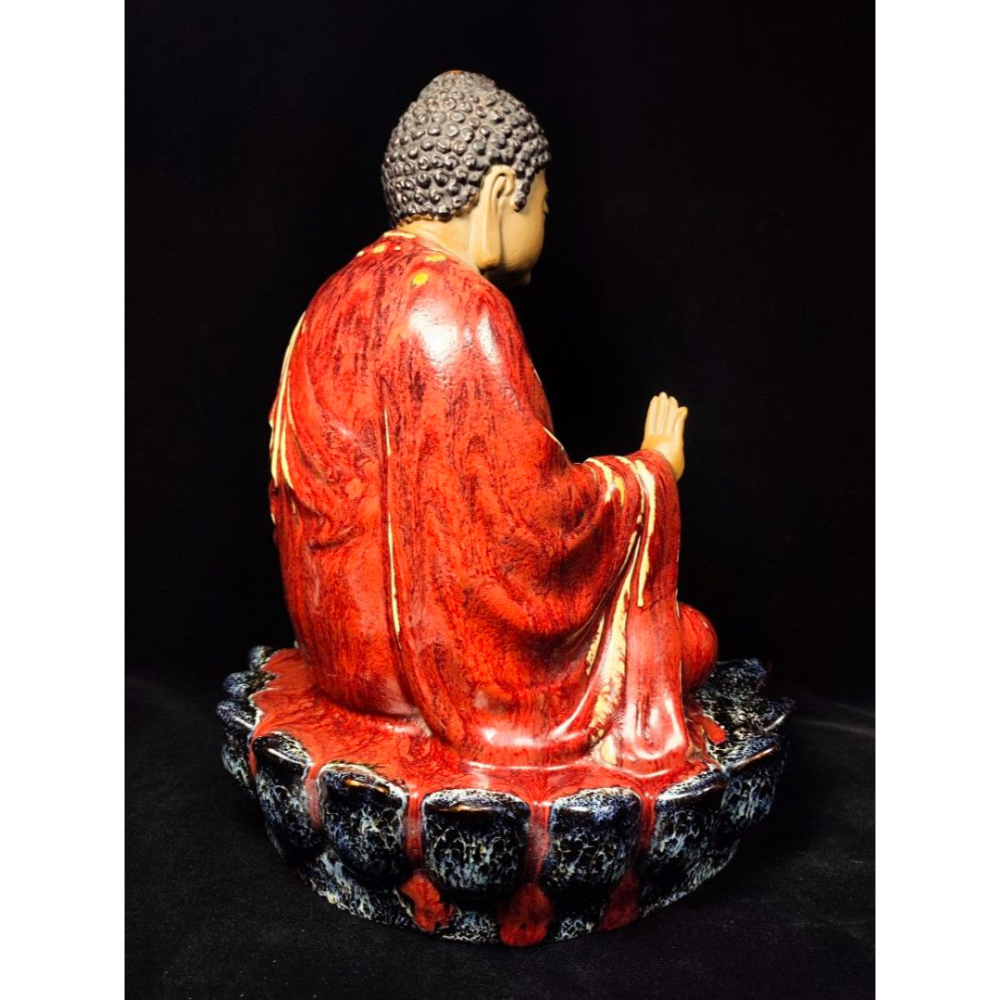 早期石灣陶老件 - 禪心佛陀/釋迦牟尼/佛祖（古董/珍品/收藏/神像/佛像/陶瓷/精品/擺飾/銅爐/瓷器/陶器/藝術）-細節圖7