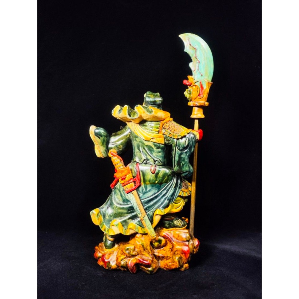 早期樹脂神尊老件-關公/關聖帝君#34「鎮宅守財，武聖顯威」（古董/收藏/佛像/神像/正德/乾隆/宣德)-細節圖5