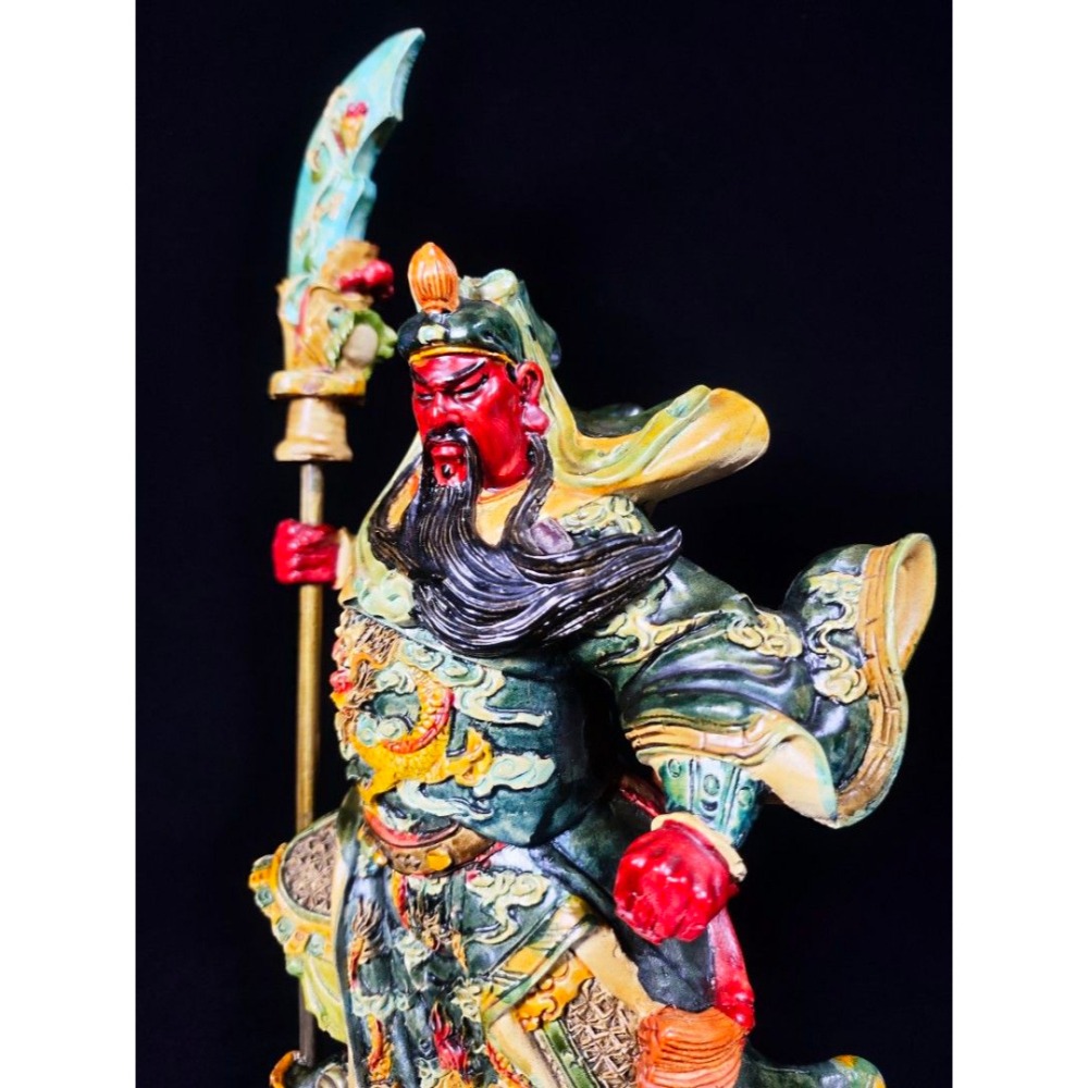 早期樹脂神尊老件-關公/關聖帝君#34「鎮宅守財，武聖顯威」（古董/收藏/佛像/神像/正德/乾隆/宣德)-細節圖6