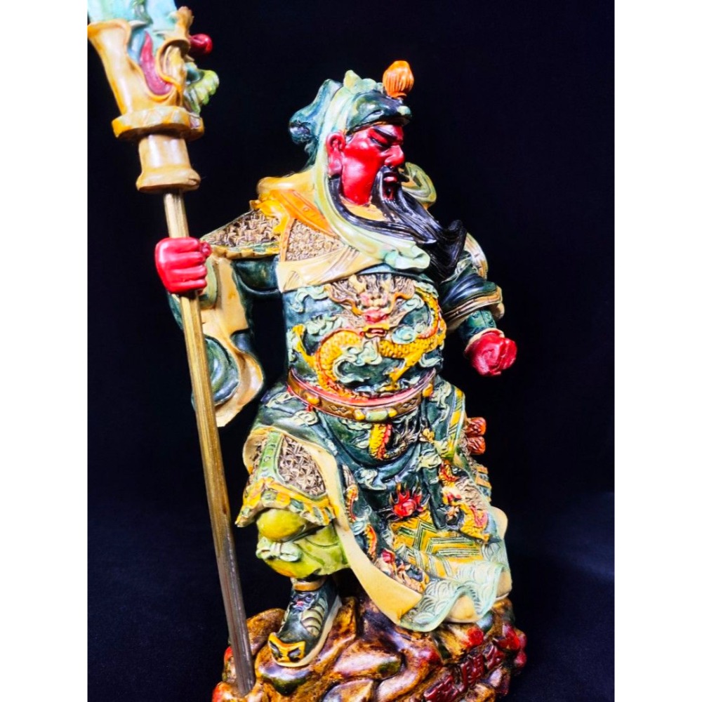 早期樹脂神尊老件-關公/關聖帝君#34「鎮宅守財，武聖顯威」（古董/收藏/佛像/神像/正德/乾隆/宣德)-細節圖7