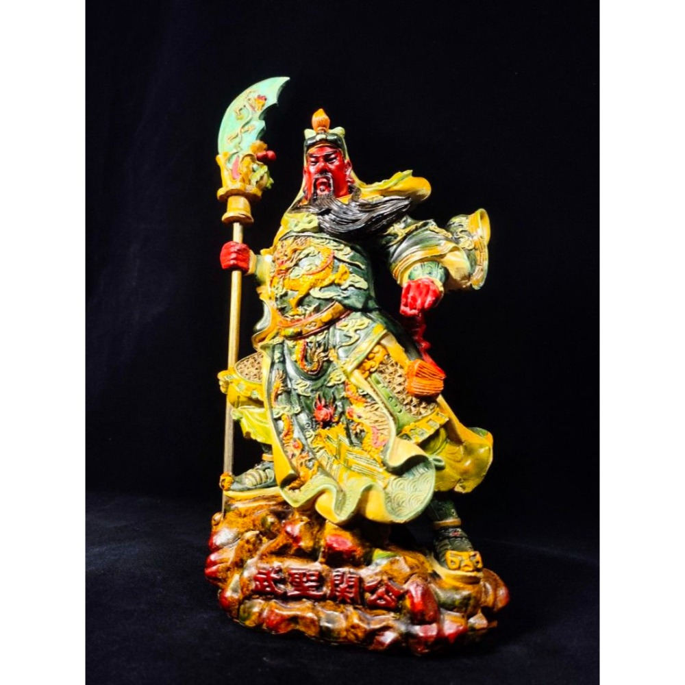 早期樹脂神尊老件-關公/關聖帝君#34「鎮宅守財，武聖顯威」（古董/收藏/佛像/神像/正德/乾隆/宣德)-細節圖9