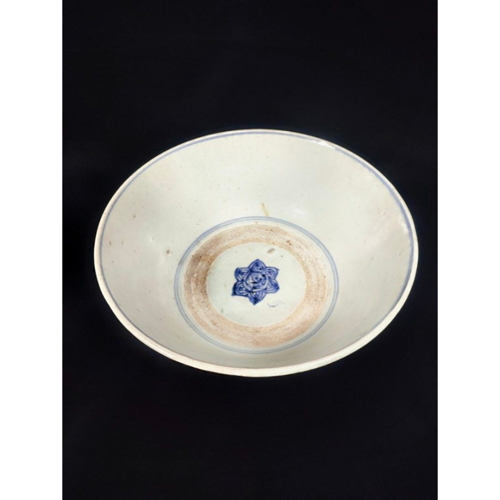 早期古青花老件 - 清青花和珍款文字紋大碗（茶道/瓷器/陶器/手工窯/手工/擺飾/清朝/民國）-細節圖5