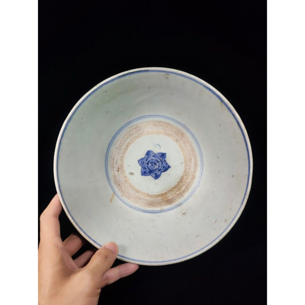 早期古青花老件 - 清青花和珍款文字紋大碗（茶道/瓷器/陶器/手工窯/手工/擺飾/清朝/民國）-細節圖10
