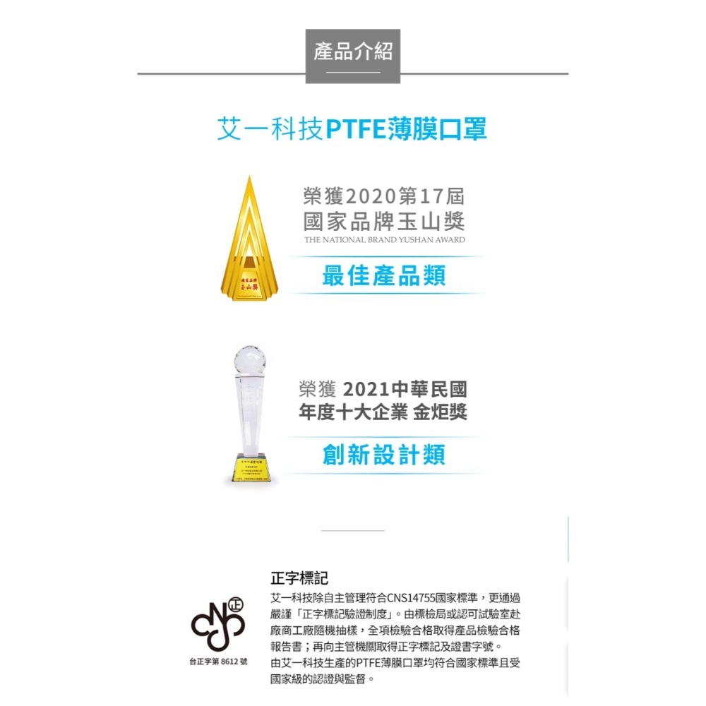 艾多美 PTFE薄膜口罩 無鼻樑條款(XL)-尊王藍👍台灣官網公司貨-細節圖3