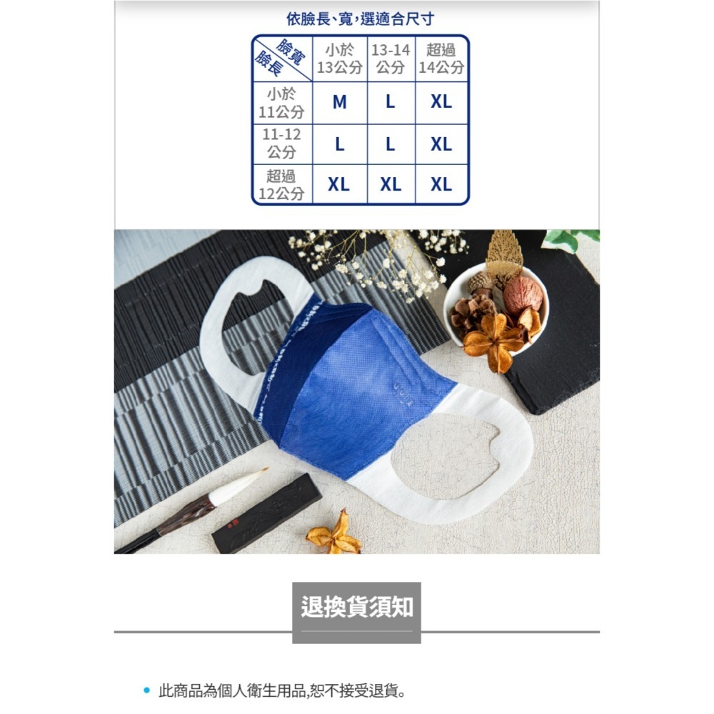 艾多美 PTFE薄膜口罩 無鼻樑條款(XL)-尊王藍👍台灣官網公司貨-細節圖7