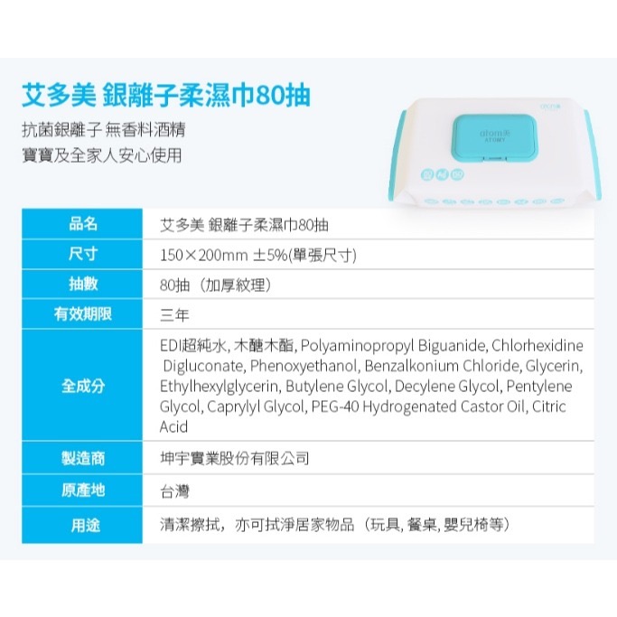 🎀艾多美 銀離子柔濕巾80抽(一箱12包, 一包80抽)👋 銀離子抗菌不刺激-細節圖9