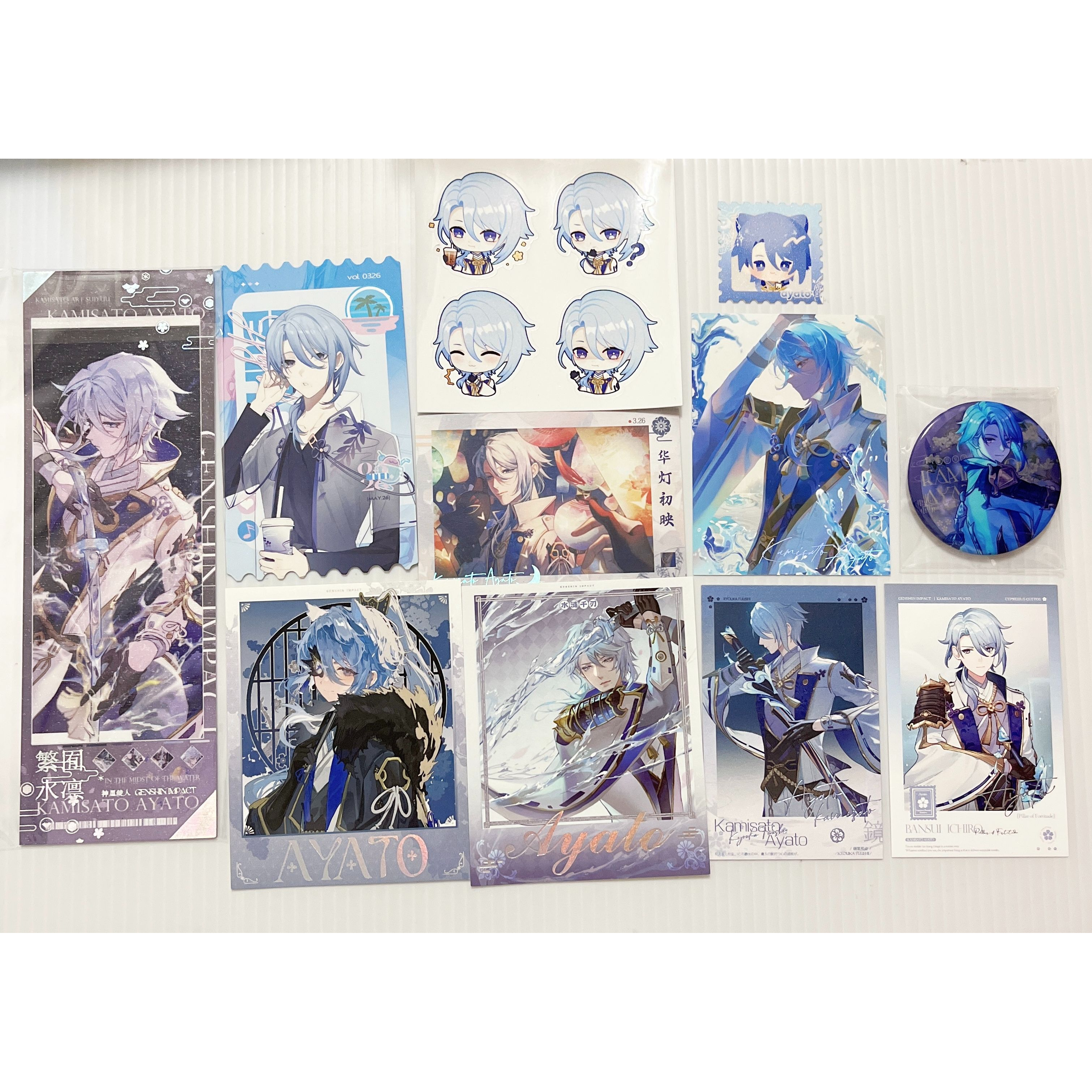 現貨🎐風精靈🎐原神同人｜神里綾人 神里綾華 稻妻 拍立得 明信片 徽章 透卡 郵票 鐳射票 原神周邊 原神週邊-細節圖2