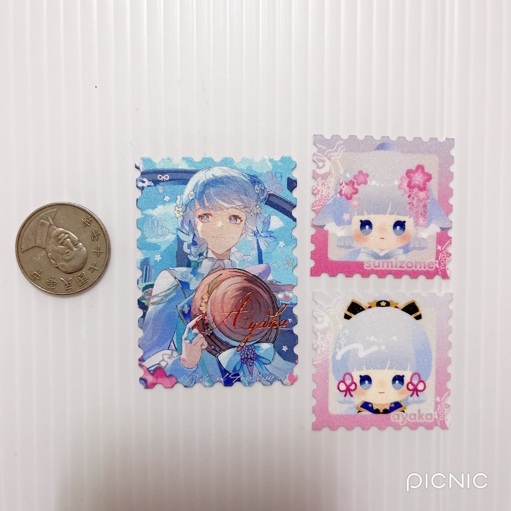 現貨🎐風精靈🎐原神同人｜神里綾人 神里綾華 稻妻 拍立得 明信片 徽章 透卡 郵票 鐳射票 原神周邊 原神週邊-規格圖2