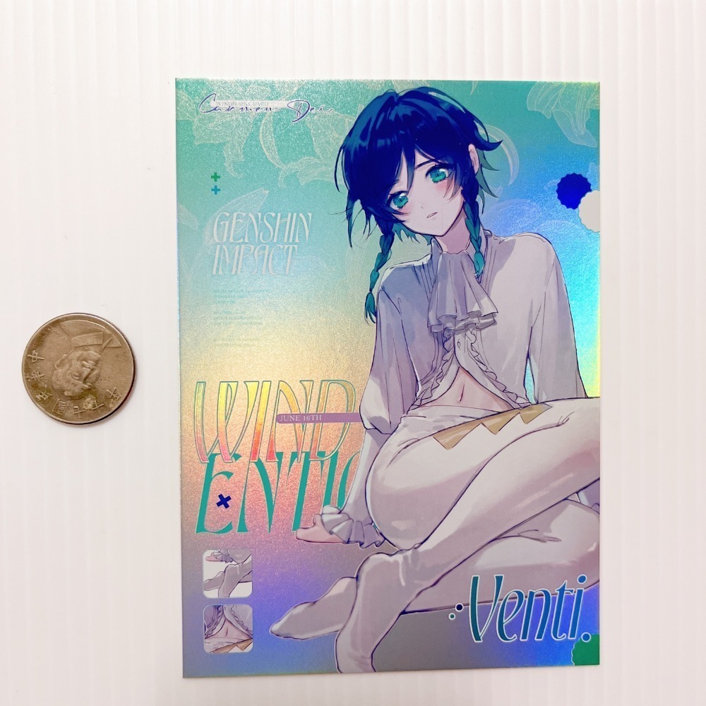 現貨🎐風精靈🎐原神同人｜溫迪 風神 蒙德 拍立得 明信片 透卡 鐳射票 娃娃 立牌 吊飾 原神周邊 原神週邊-規格圖5