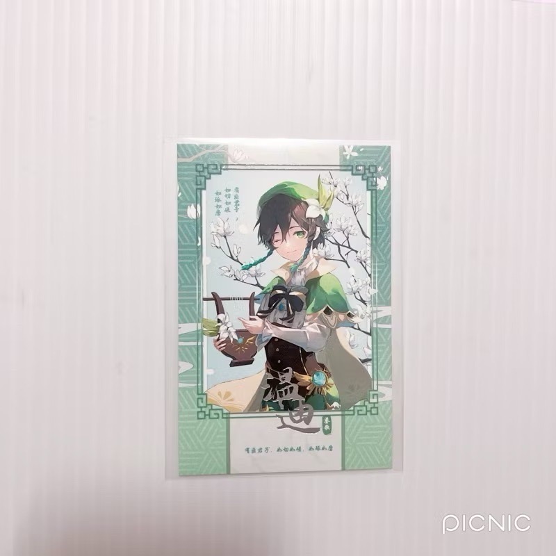 現貨🎐風精靈🎐原神同人｜溫迪 風神 蒙德 拍立得 明信片 方卡 鐳射票 花札牌 小方巾 原神周邊 原神週邊-規格圖1