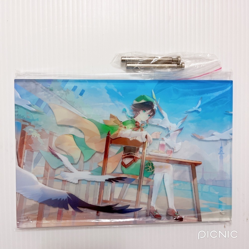 現貨🎐風精靈🎐原神同人｜溫迪 風神 蒙德 拍立得 明信片 方卡 鐳射票 花札牌 小方巾 原神周邊 原神週邊-規格圖1