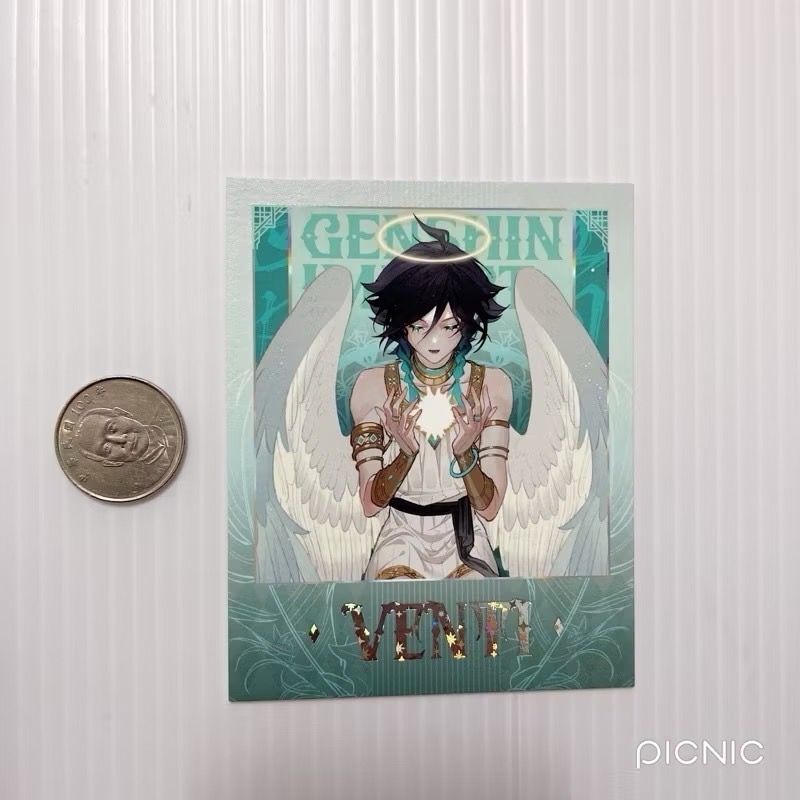 現貨🎐風精靈🎐原神同人｜溫迪 風神 蒙德 拍立得 明信片 方卡 鐳射票 花札牌 小方巾 原神周邊 原神週邊-規格圖1