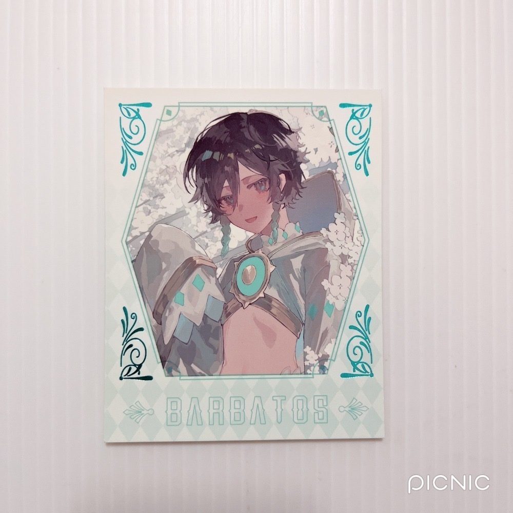 現貨🎐風精靈🎐原神同人｜溫迪 風神 蒙德 拍立得 明信片 方卡 鐳射票 花札牌 小方巾 原神周邊 原神週邊-規格圖1