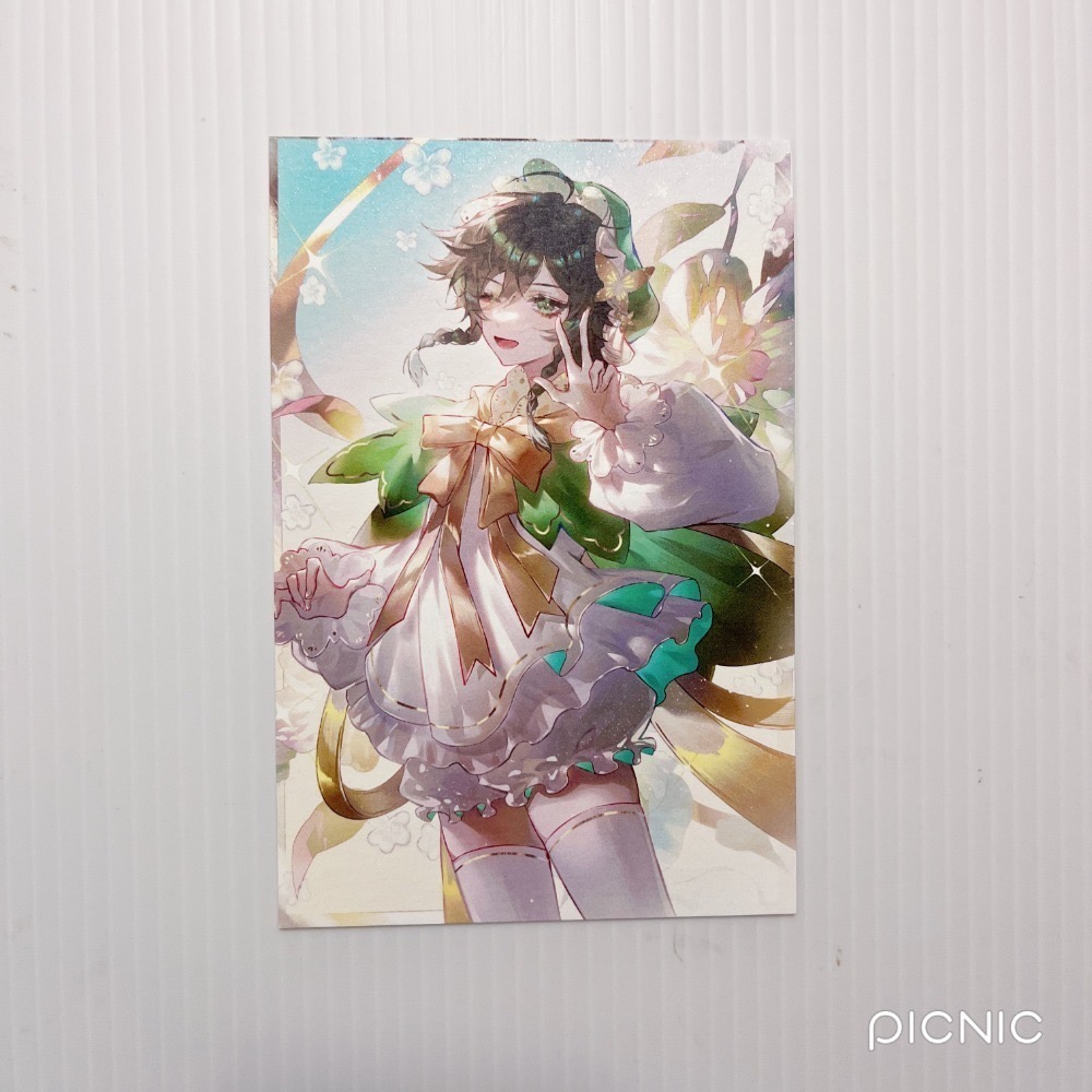 現貨🎐風精靈🎐原神同人｜溫迪 風神 蒙德 拍立得 明信片 方卡 鐳射票 花札牌 小方巾 原神周邊 原神週邊-規格圖1