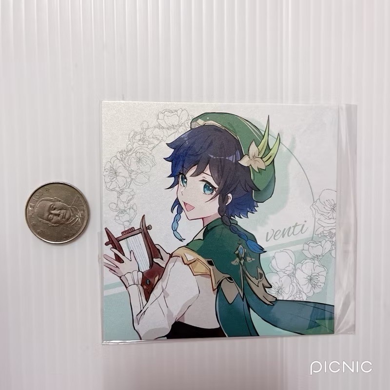 現貨🎐風精靈🎐原神同人｜溫迪 風神 蒙德 拍立得 明信片 方卡 鐳射票 花札牌 小方巾 原神周邊 原神週邊-規格圖1