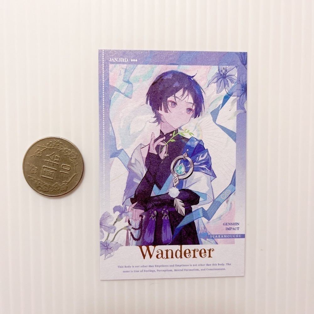 現貨🎐風精靈🎐原神同人｜流浪者 散兵 拍立得 明信片 透卡 紙夾相卡 色紙 票根 花札牌 原神周邊 原神週邊-規格圖4