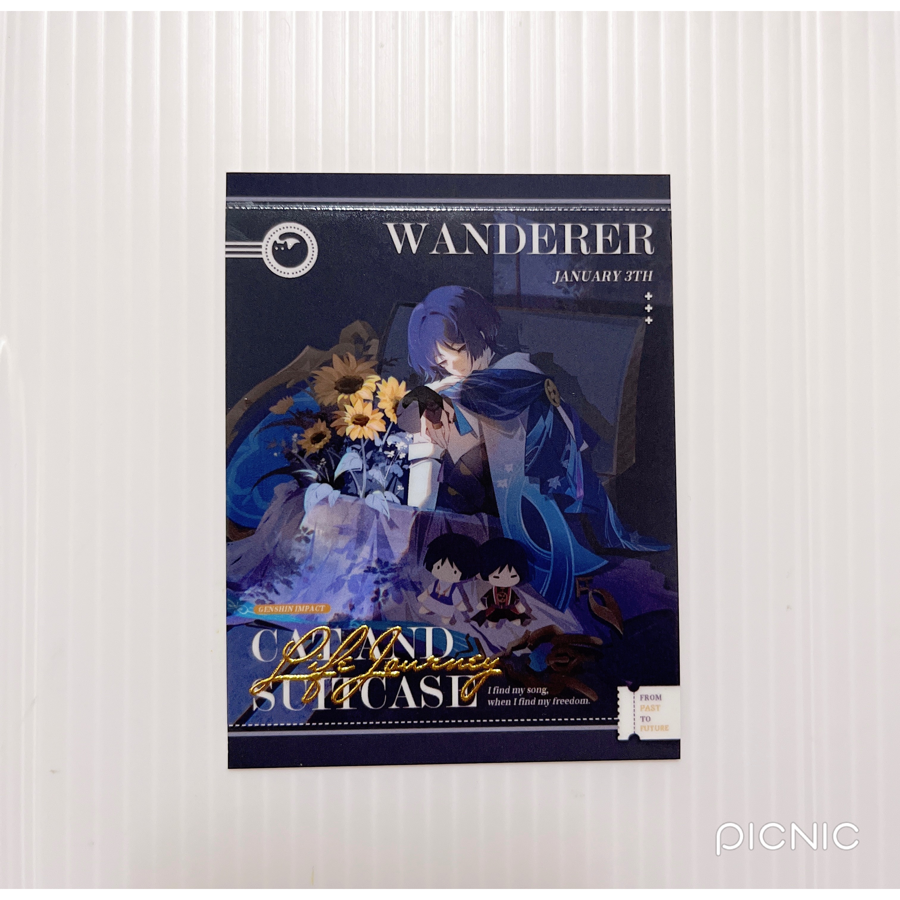 現貨🎐風精靈🎐原神同人｜流浪者 散兵 拍立得 明信片 透卡 紙夾相卡 色紙 票根 花札牌 原神周邊 原神週邊-細節圖2