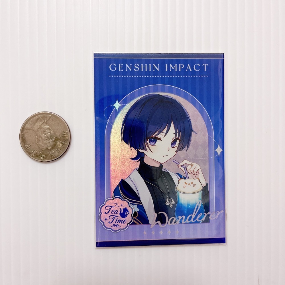 現貨🎐風精靈🎐原神同人｜流浪者 散兵 拍立得 明信片 紙夾相卡 色紙 花札牌 小立牌 徽章 原神周邊 原神週邊-規格圖1