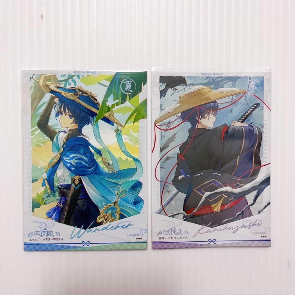 現貨🎐風精靈🎐原神同人｜流浪者 散兵 拍立得 明信片 紙夾相卡 色紙 花札牌 小立牌 徽章 原神周邊 原神週邊-規格圖1