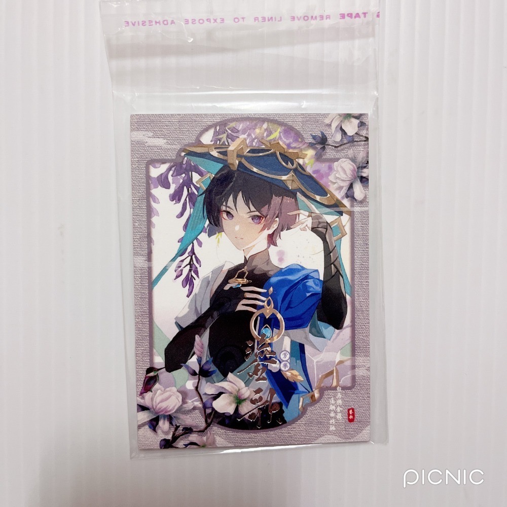 現貨🎐風精靈🎐原神同人｜流浪者 散兵 拍立得 明信片 紙夾相卡 色紙 花札牌 小立牌 徽章 原神周邊 原神週邊-規格圖1