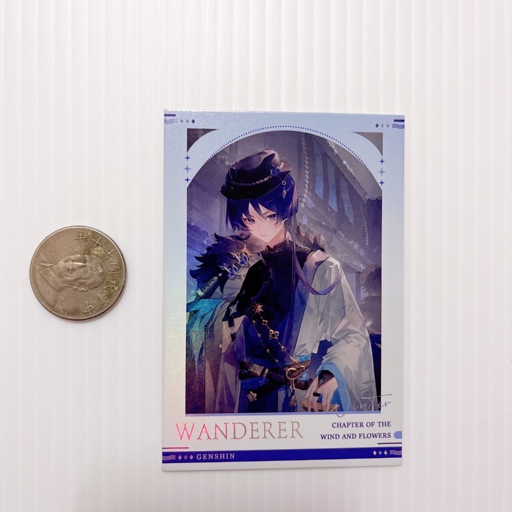 現貨🎐風精靈🎐原神同人｜流浪者 散兵 拍立得 明信片 紙夾相卡 色紙 花札牌 小立牌 徽章 原神周邊 原神週邊-規格圖1