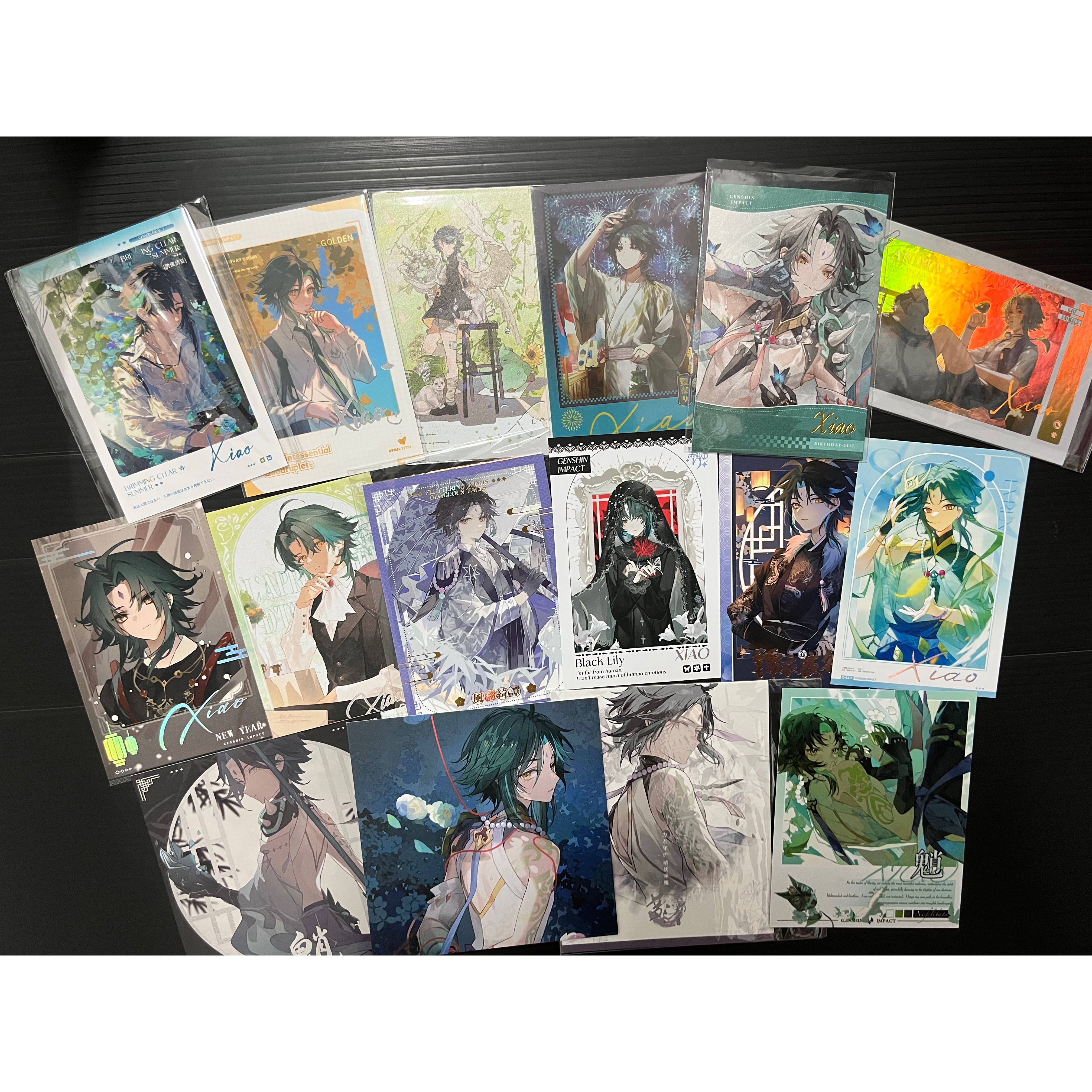 現貨🎐風精靈🎐原神同人｜魈 璃月 拍立得 明信片 紙夾相卡 花札牌 徽章 吊飾 透卡 原神周邊 原神週邊-細節圖2