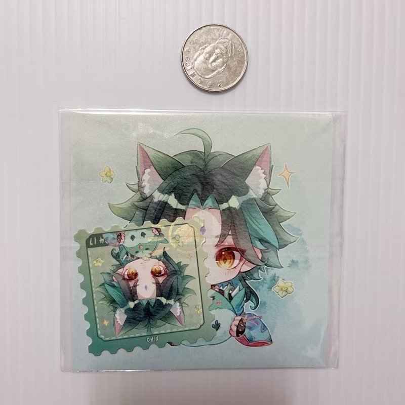 現貨🎐風精靈🎐原神同人｜魈 璃月 拍立得 明信片 紙夾相卡 花札牌 徽章 吊飾 透卡 原神周邊 原神週邊-規格圖3
