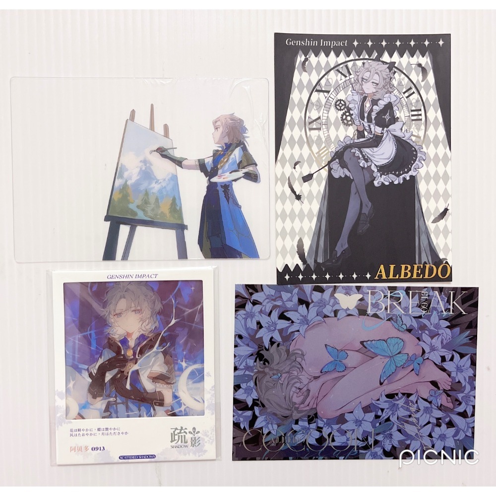 現貨🎐風精靈🎐原神同人｜阿貝多 蒙德 拍立得 明信片 透卡 鐳射票 娃娃 立牌 吊飾 原神周邊 原神週邊-規格圖2