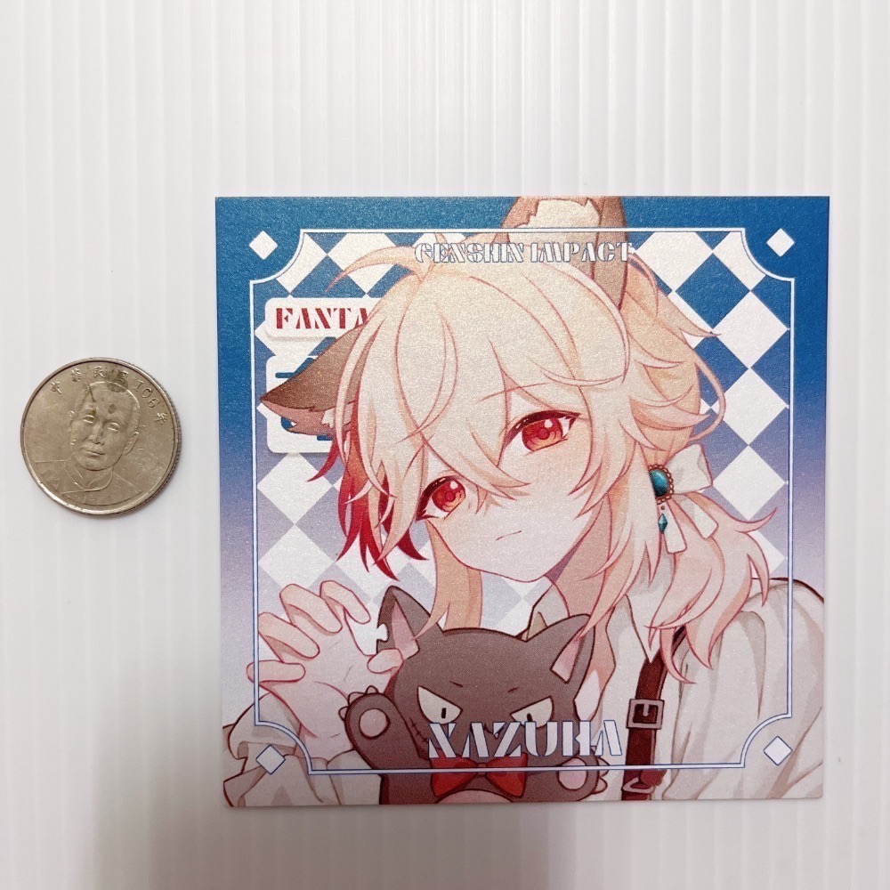 現貨🎐風精靈🎐原神同人｜楓原萬葉 稻妻 拍立得 明信片 徽章 方卡 透卡 票根 紙夾相卡 吊飾 原神周邊 原神週邊-規格圖2
