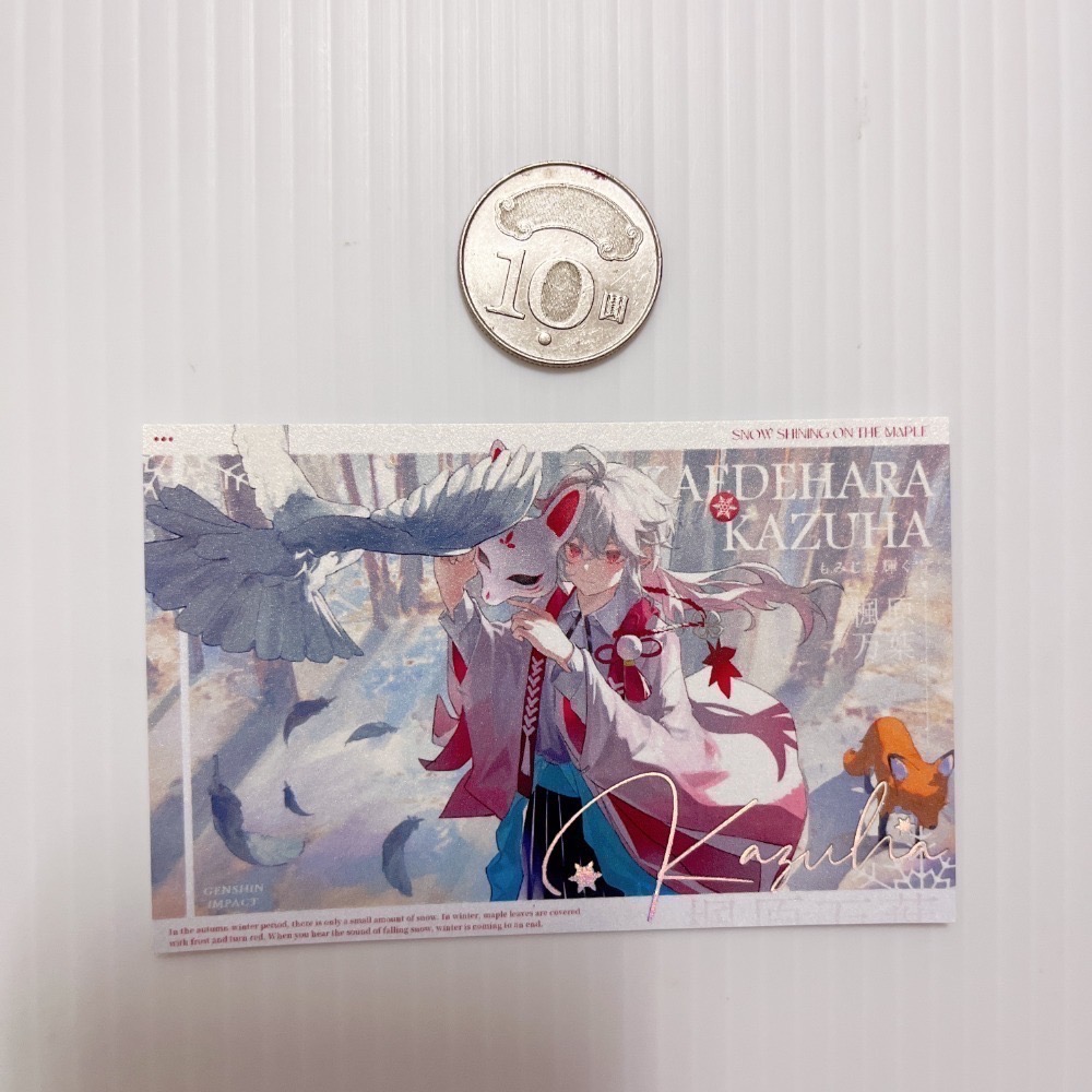 現貨🎐風精靈🎐原神同人｜楓原萬葉 稻妻 拍立得 明信片 徽章 方卡 透卡 票根 紙夾相卡 吊飾 原神周邊 原神週邊-規格圖2