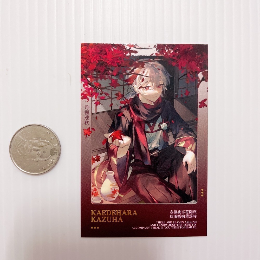 現貨🎐風精靈🎐原神同人｜楓原萬葉 稻妻 拍立得 明信片 徽章 方卡 透卡 票根 紙夾相卡 吊飾 原神周邊 原神週邊-規格圖2