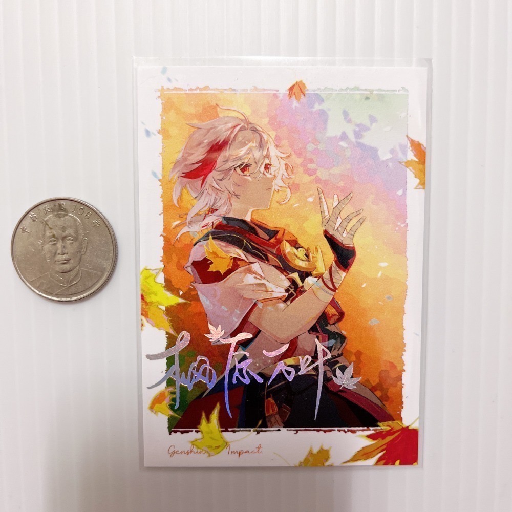 現貨🎐風精靈🎐原神同人｜楓原萬葉 稻妻 拍立得 明信片 徽章 方卡 透卡 票根 紙夾相卡 吊飾 原神周邊 原神週邊-規格圖2