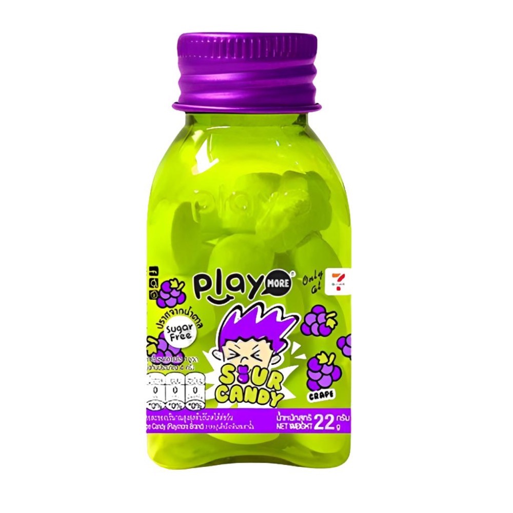 🇹🇭泰國 7-11 Play More 清新水果涼糖 酸味/蘋果/葡萄/西瓜 包裝/瓶裝-細節圖3
