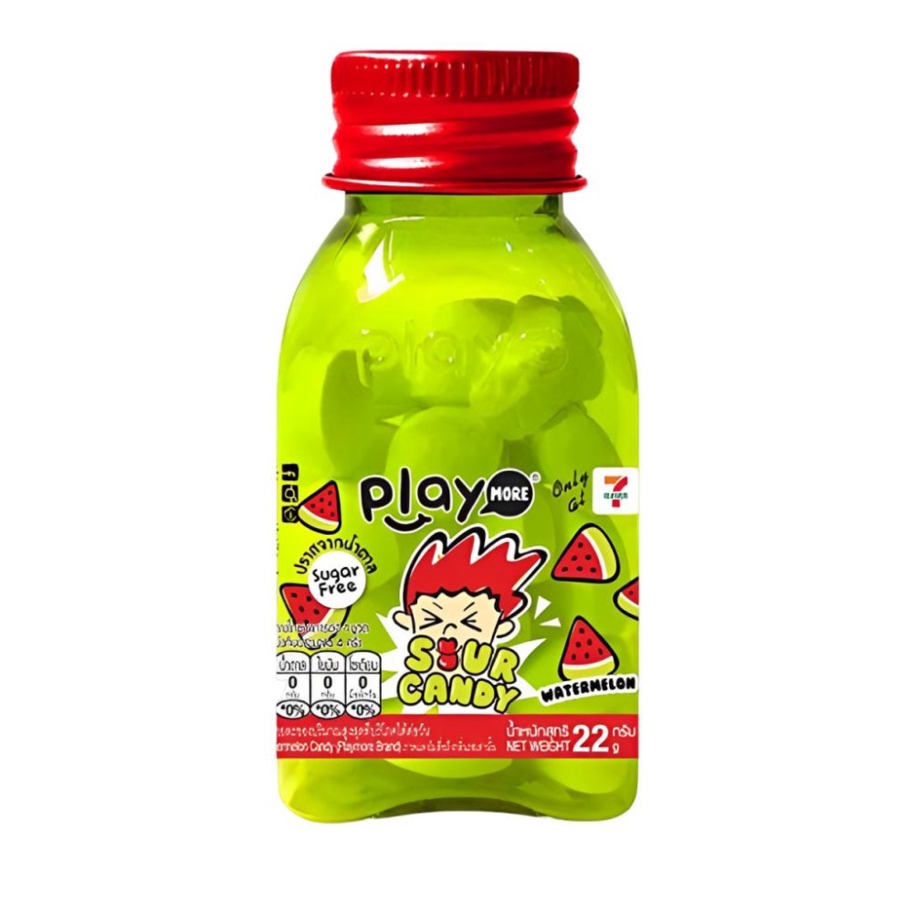 🇹🇭泰國 7-11 Play More 清新水果涼糖 酸味/蘋果/葡萄/西瓜 包裝/瓶裝-細節圖4