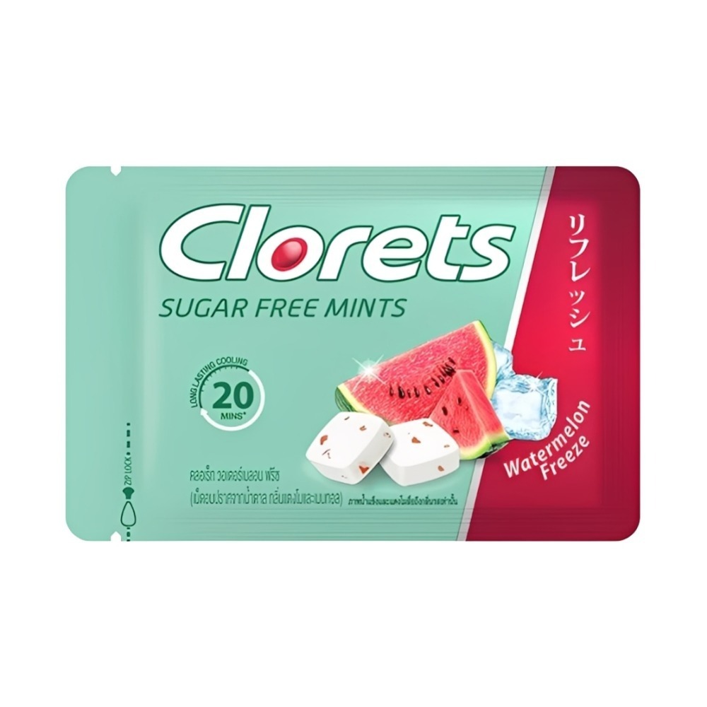 【泰生活】🇹🇭泰國 Clorets 無糖薄荷涼糖 盒裝 西瓜/原味 15.4g 提神-規格圖1