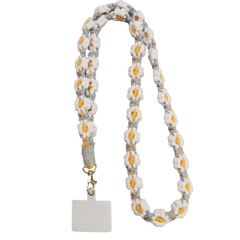 【現貨30天鑑賞】編織手機掛繩 手機掛繩 小花手機掛繩 手機背帶掛繩 手機背帶 手機掛繩斜背 手機背繩-細節圖2