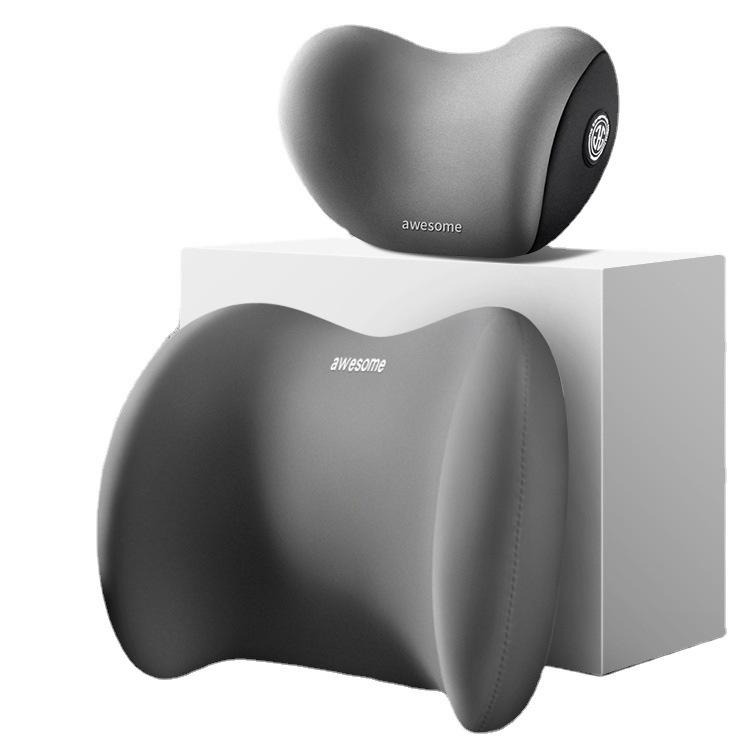 【不舒服全退！】汽車頭枕 枕頭 汽車靠枕 頭枕+腰靠(時尚黑) 車用頭枕 車用頸枕 車用枕頭 車用靠枕 汽車腰靠-細節圖2