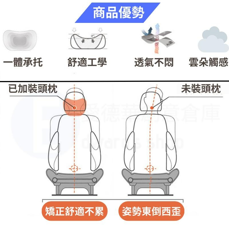 【不舒服全退！】汽車頭枕 枕頭 汽車靠枕 頭枕+腰靠(時尚黑) 車用頭枕 車用頸枕 車用枕頭 車用靠枕 汽車腰靠-細節圖3